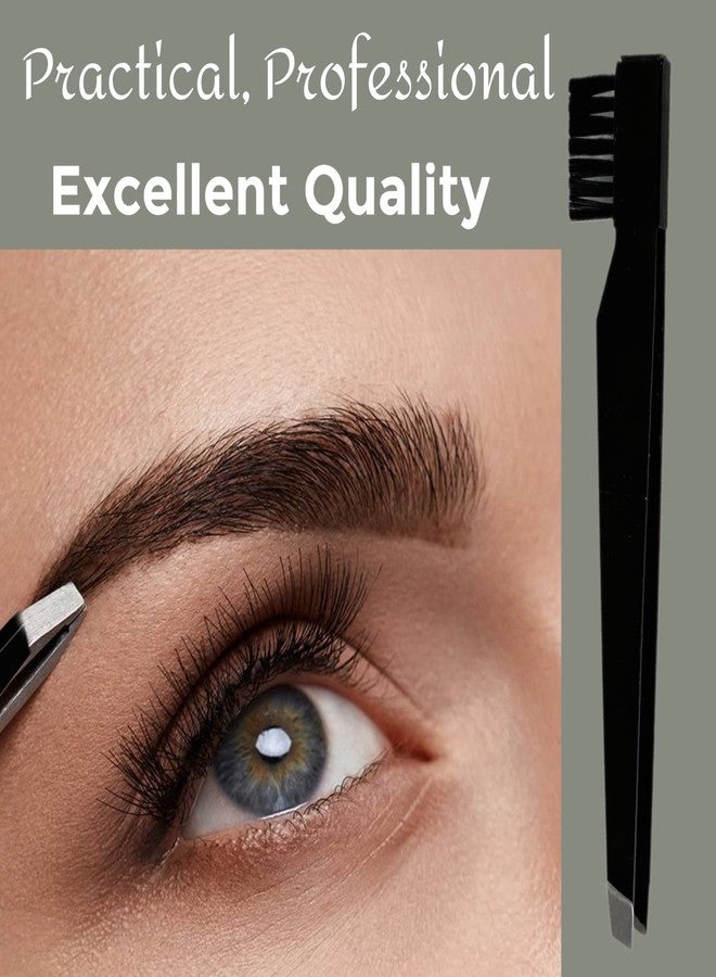 ALAZCO 1pc Tweezer & Brush Combo Grooming Tool for Men & Women - Tweezing Eyebrows DIY Professional Makeup Artists Travel Purse Makeup Bag Essential 2 in 1 tweezers – Tweezer on One End, Brush on Other End - Image 5